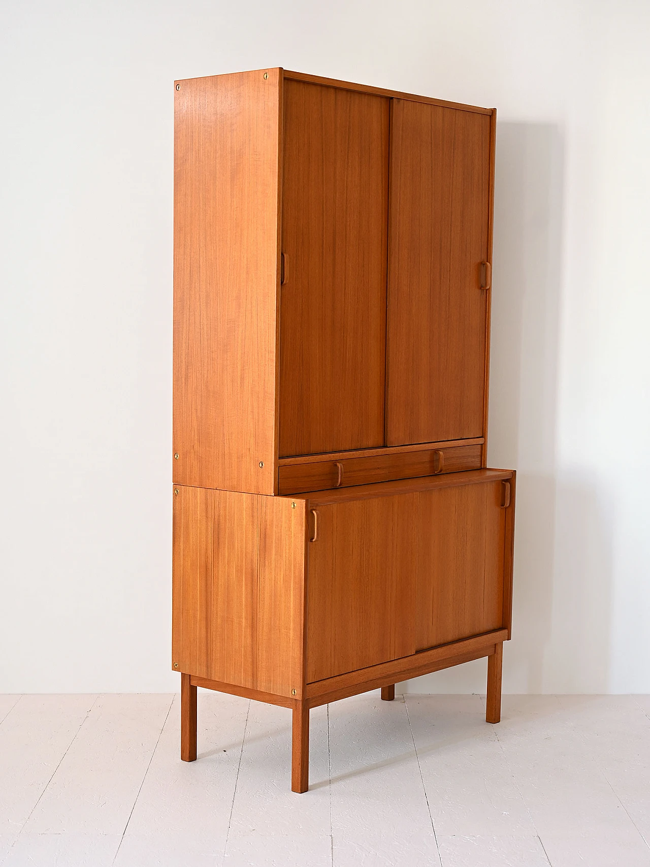 Teak sideboard with curved wooden handles by Bodafors, 1960s 6