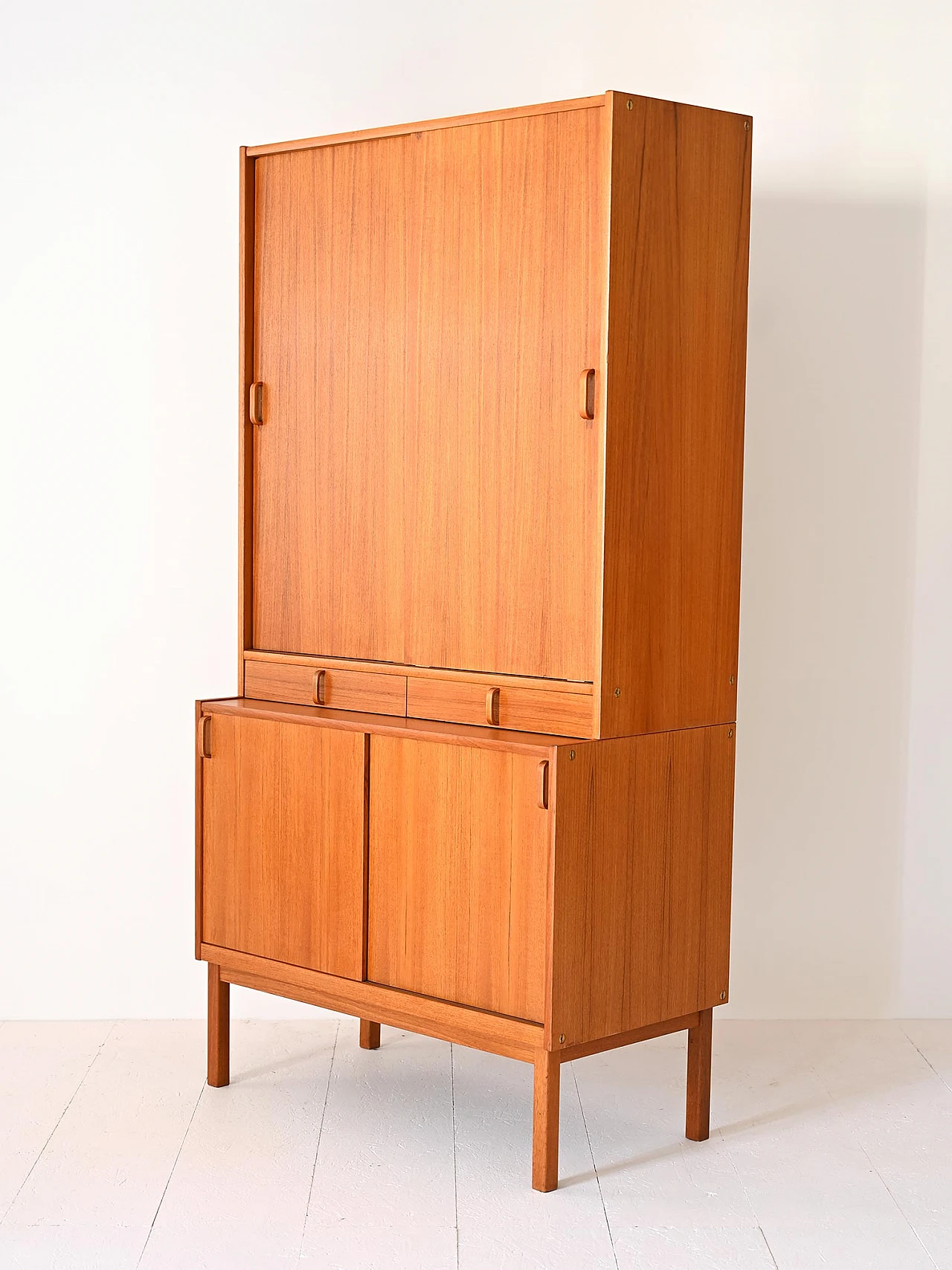 Teak sideboard with curved wooden handles by Bodafors, 1960s 7