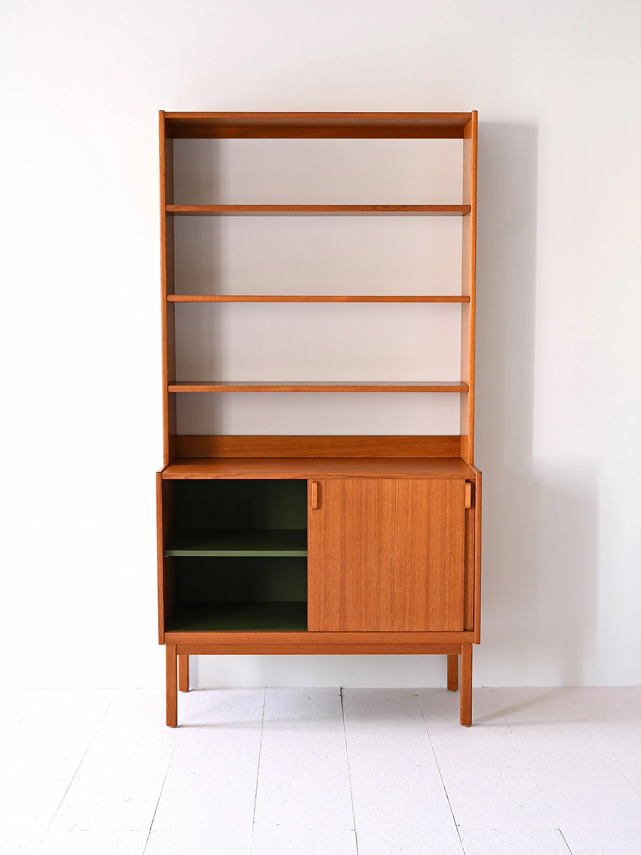 Teak bookcase with curved wood handles by Bodafors, 1960s 3