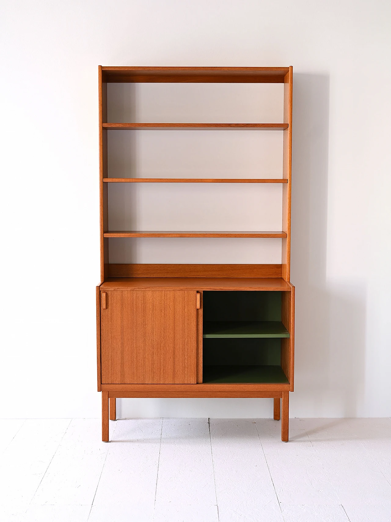 Teak bookcase with curved wood handles by Bodafors, 1960s 4