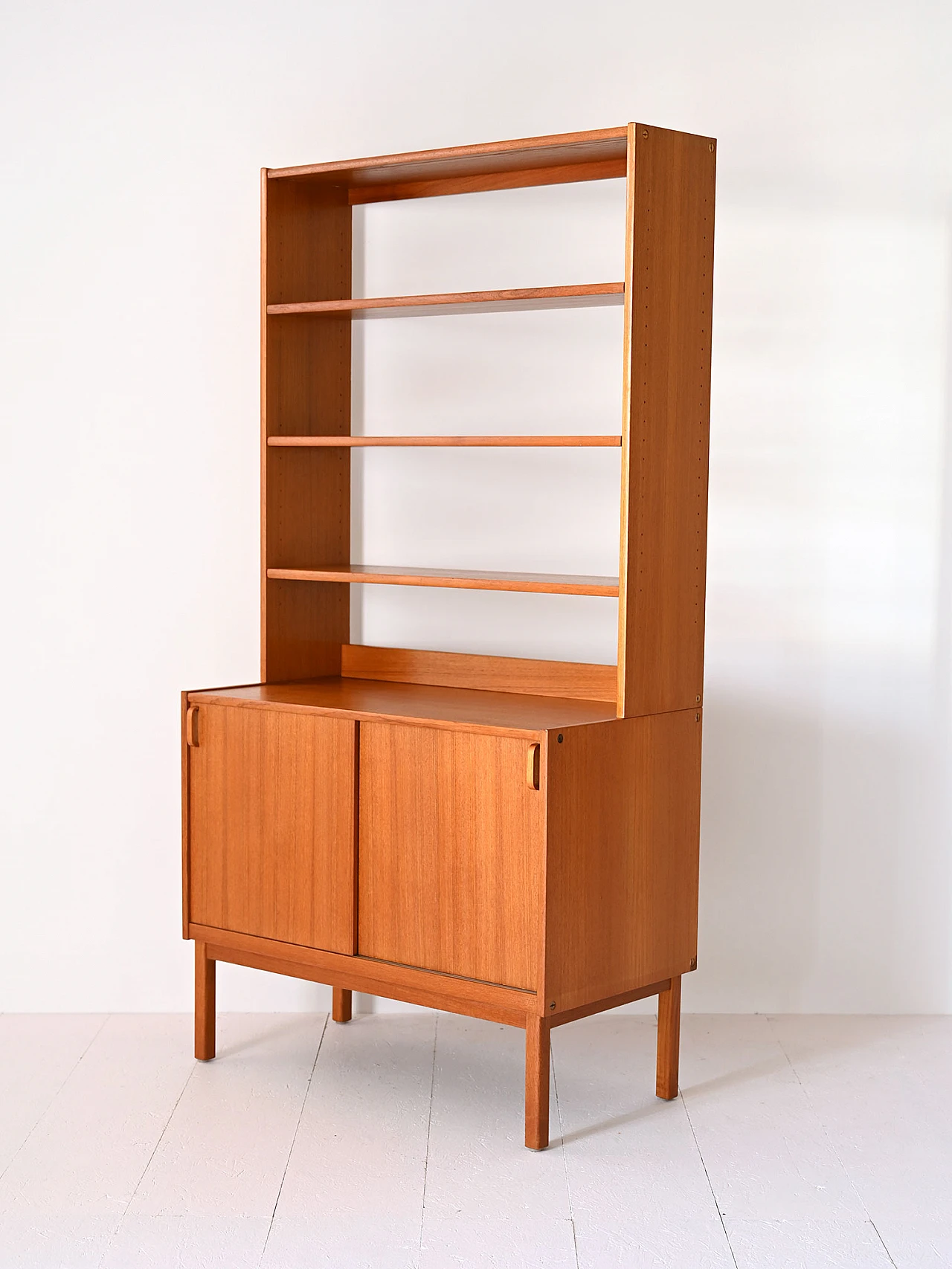 Teak bookcase with curved wood handles by Bodafors, 1960s 6