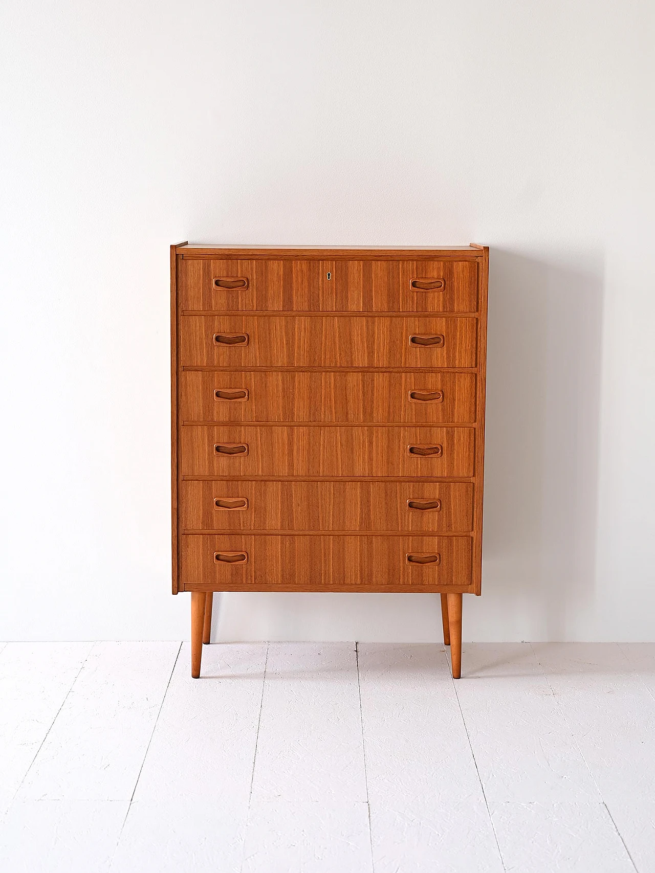 Comò a sei cassetti scandinavo in teak, anni '60 2