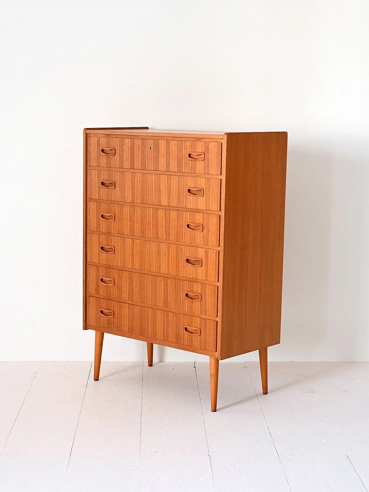 Scandinavian teak six-drawer dresser, 1960s 4