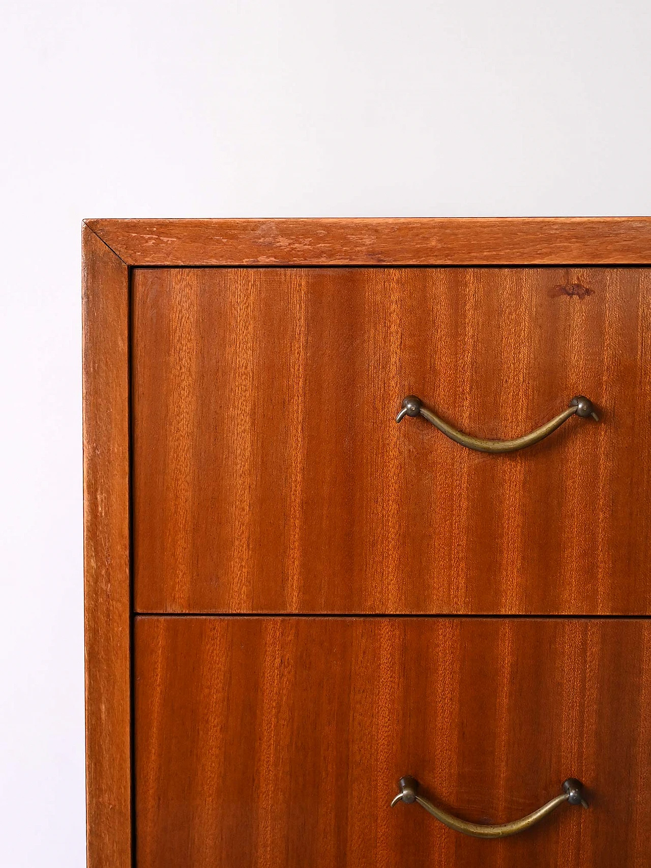 Scandinavian mahogany chest of drawers with metal handles, 1960s 6