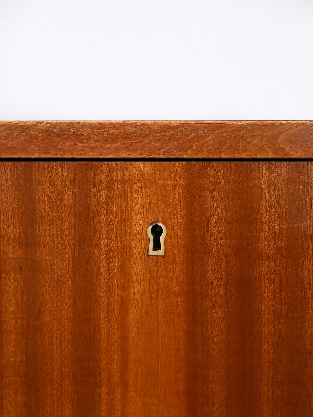 Scandinavian mahogany chest of drawers with metal handles, 1960s 9