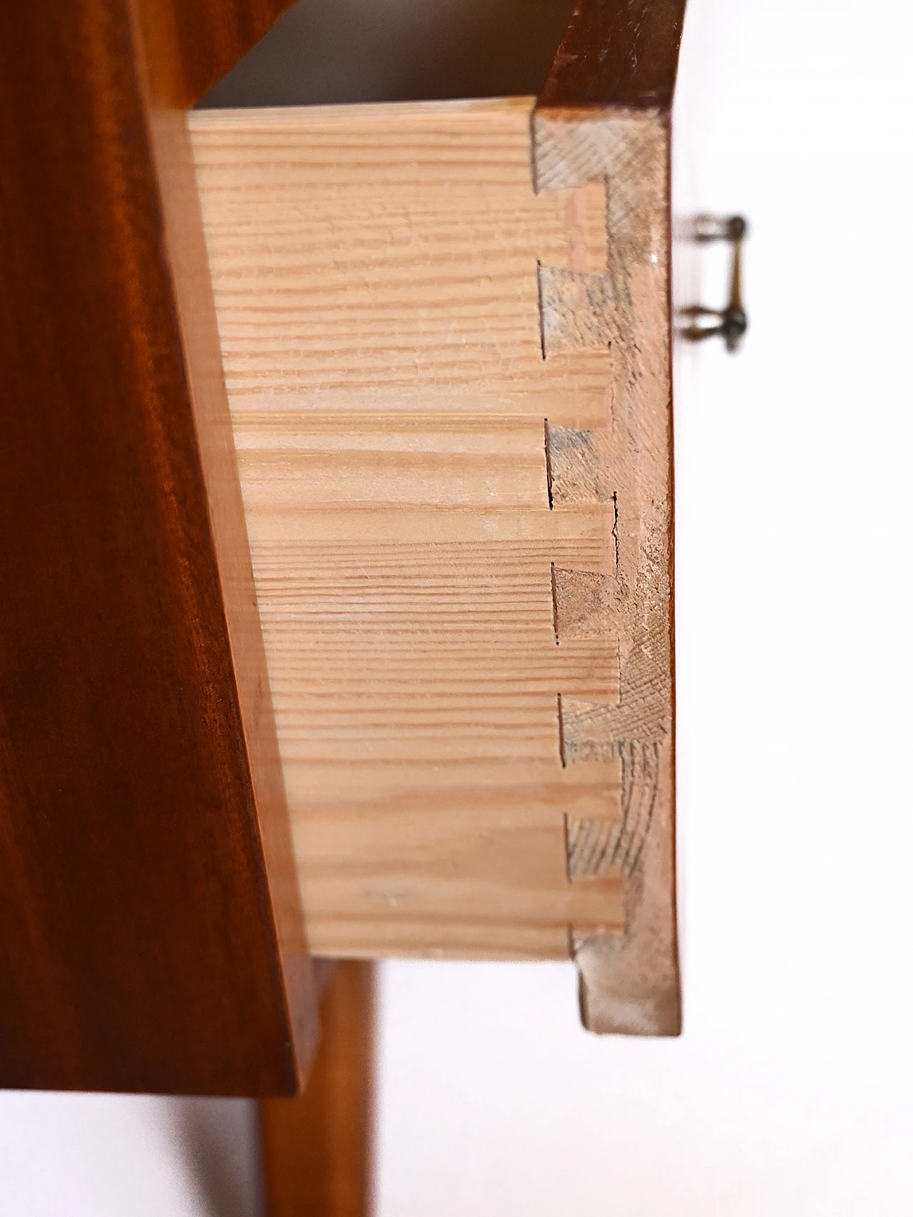 Scandinavian mahogany chest of drawers with metal handles, 1960s 11