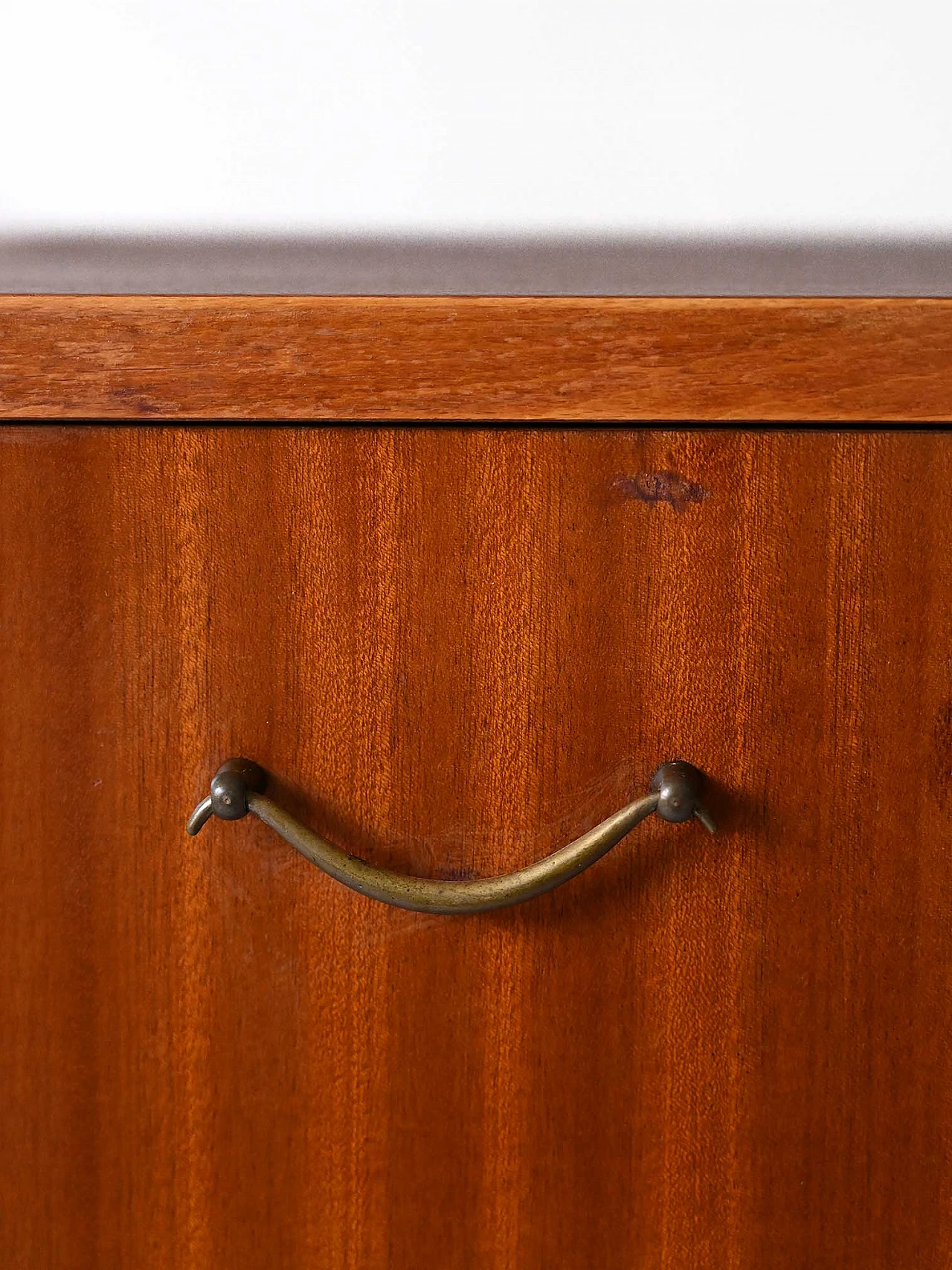 Scandinavian mahogany chest of drawers with metal handles, 1960s 12