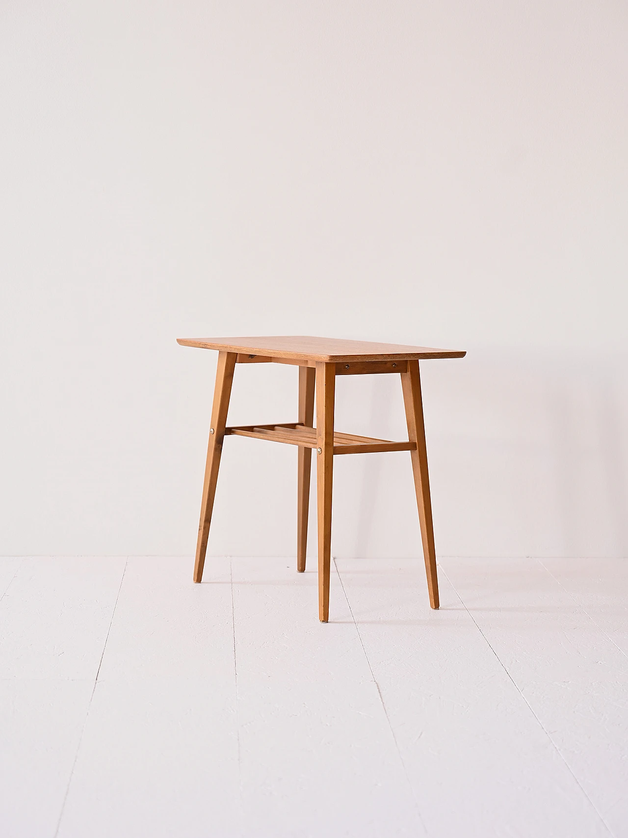 Scandinavian coffee table with teak top and birch legs, 1960s 4