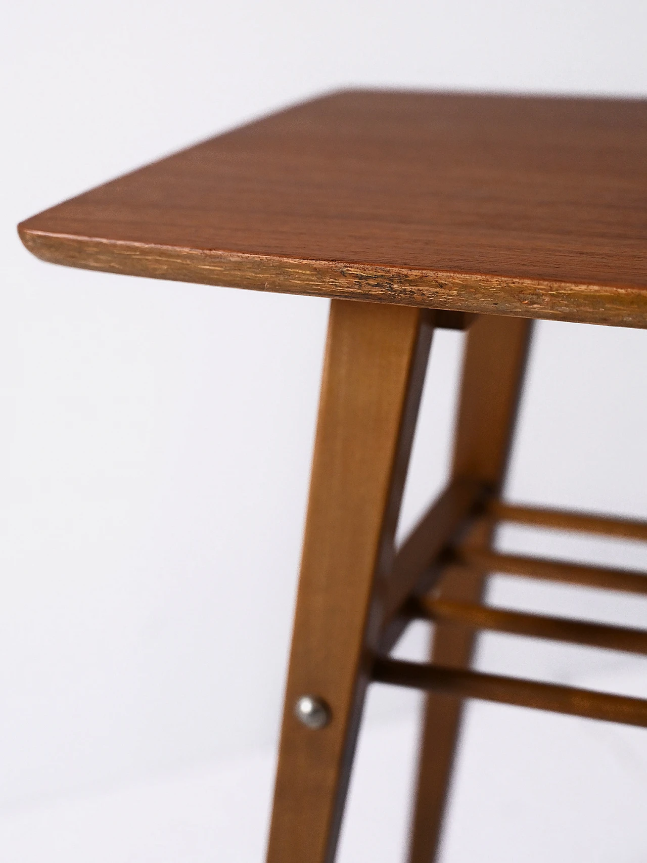 Scandinavian coffee table with teak top and birch legs, 1960s 6