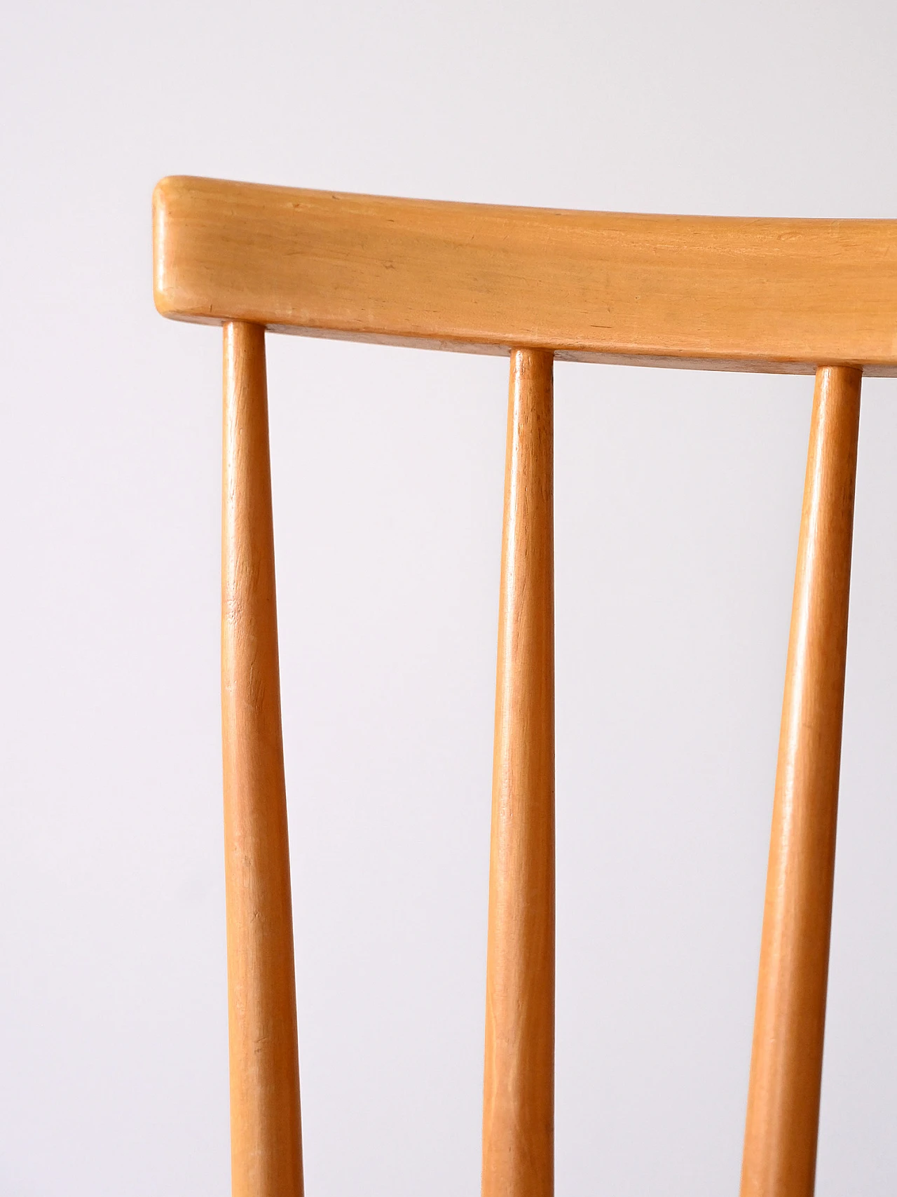 Scandinavian Pinnstolar birch chair with teak seat, 1960s 6