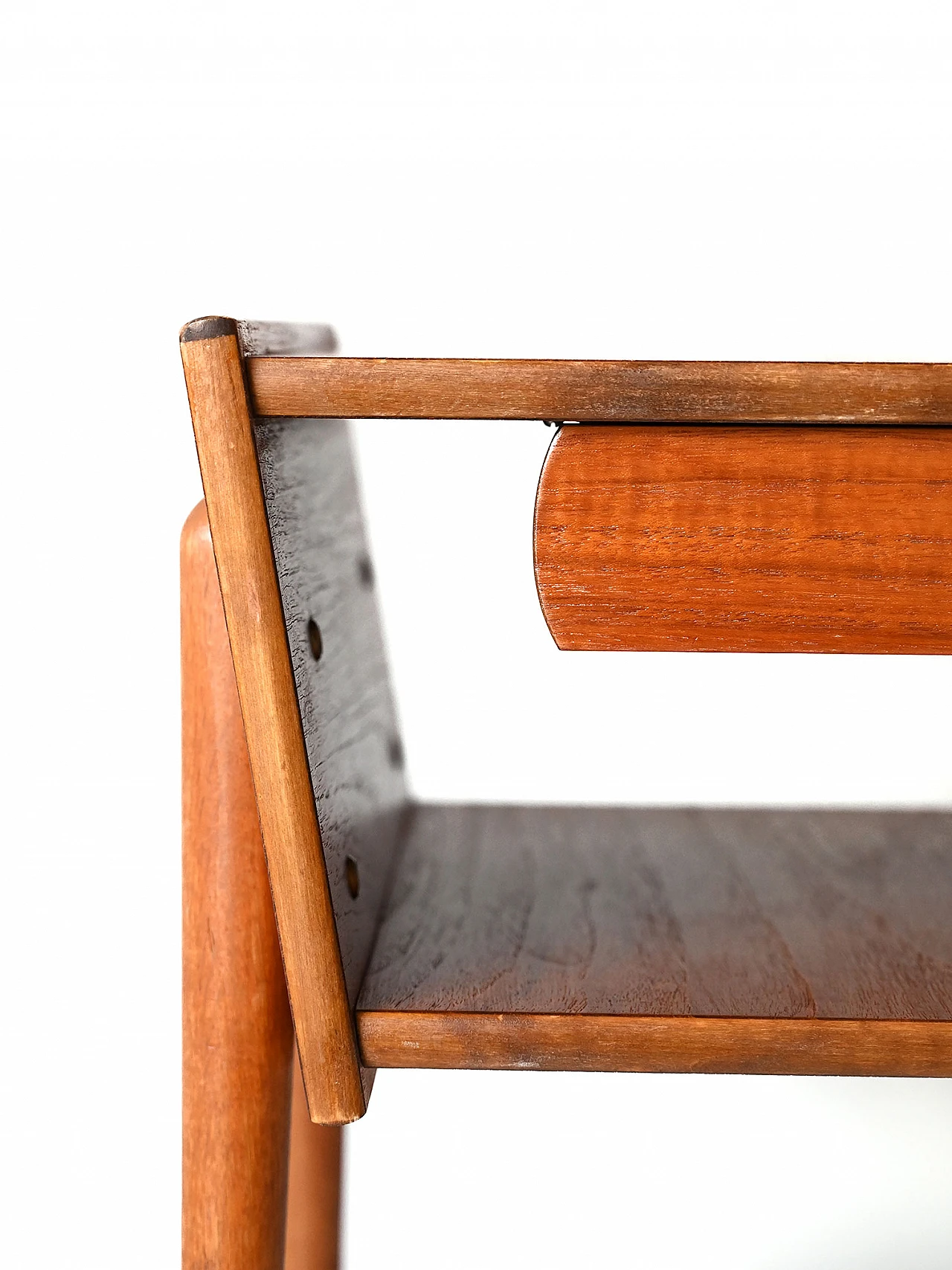 Teak bedside table with conical legs, 1960s 7