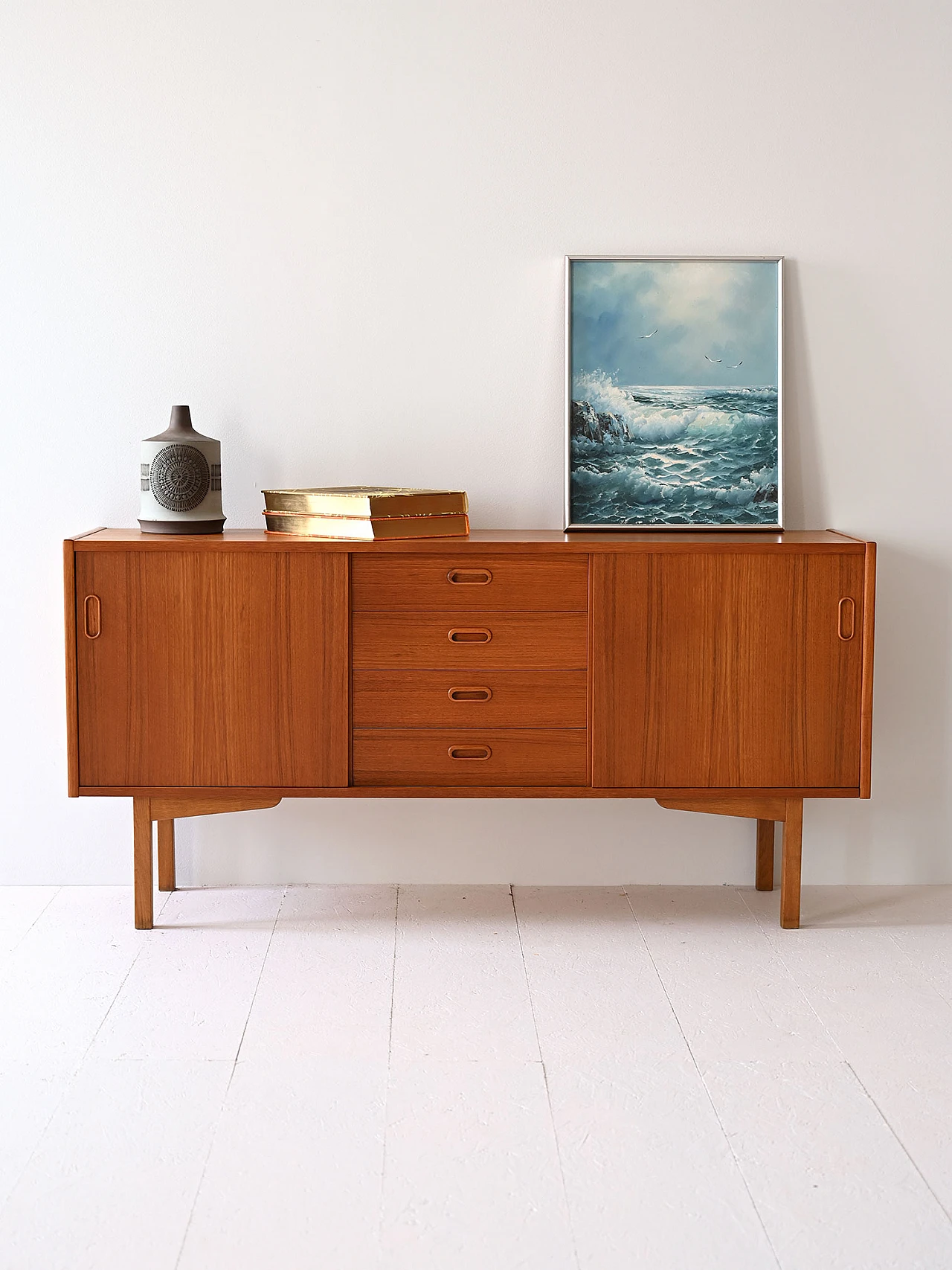 Swedish sideboard with drawers and sliding doors, 1970s 1