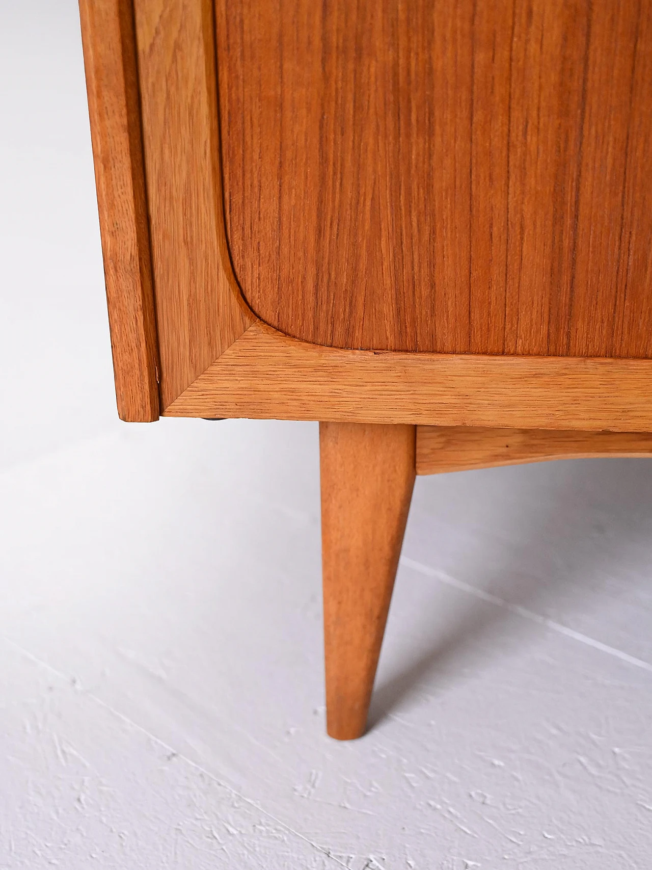 Scandinavian wooden bookcase with pull-out desk, 1960s 10