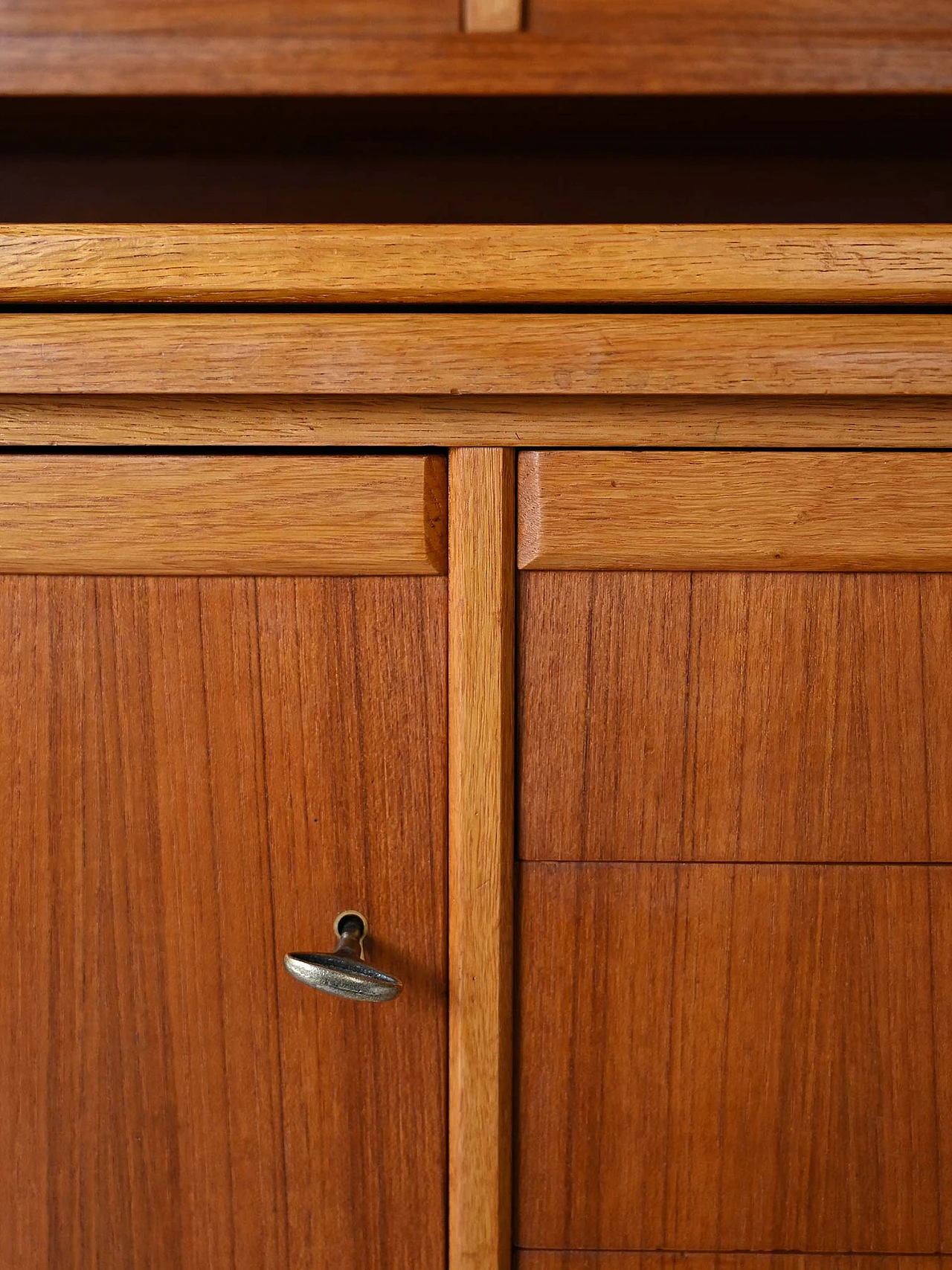 Scandinavian wooden bookcase with pull-out desk, 1960s 11