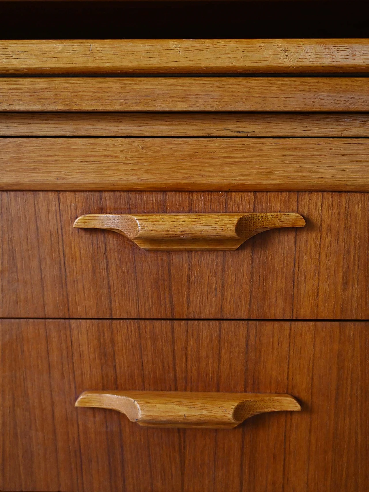 Scandinavian wooden bookcase with pull-out desk, 1960s 12