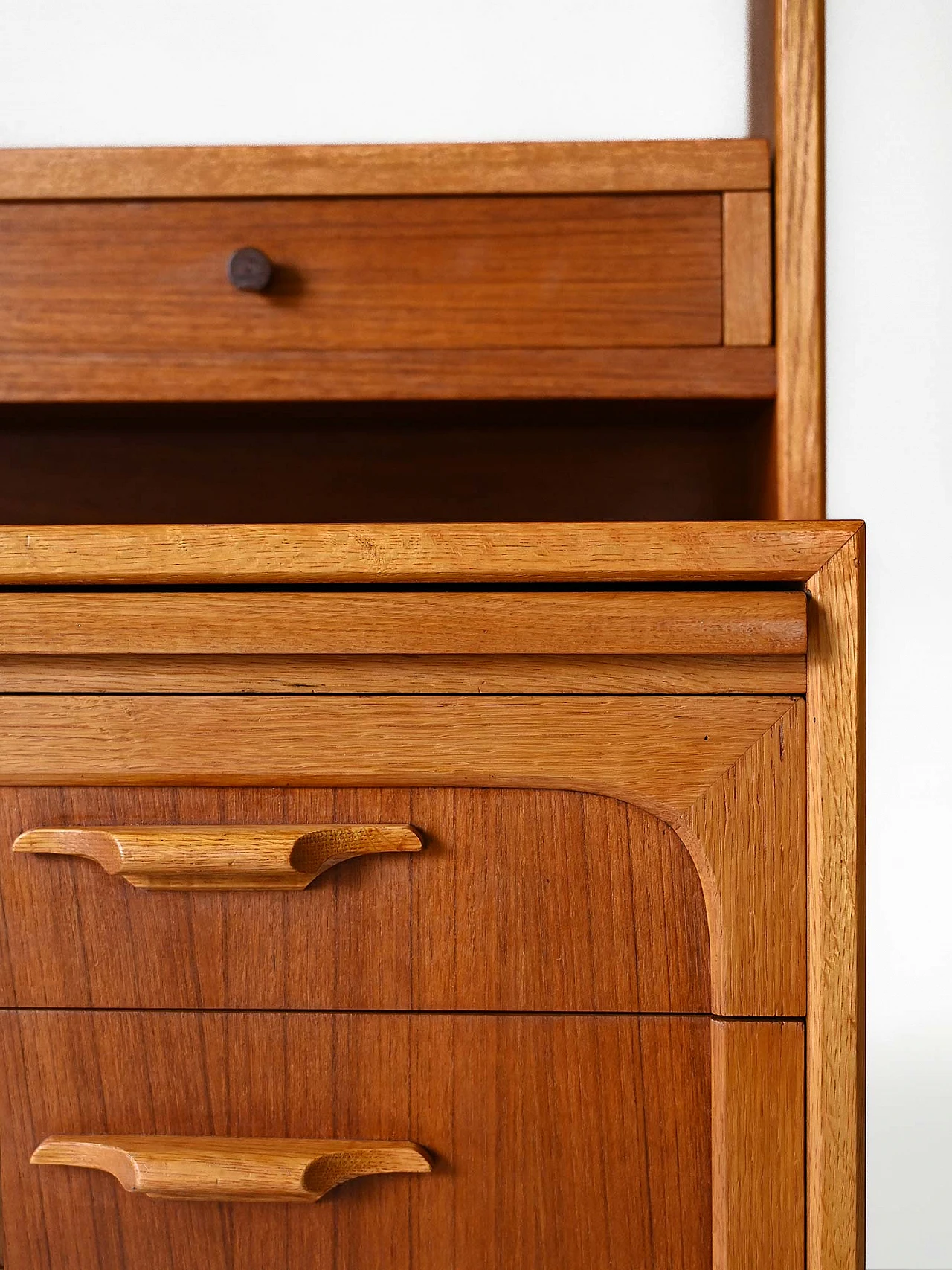 Scandinavian wooden bookcase with pull-out desk, 1960s 13