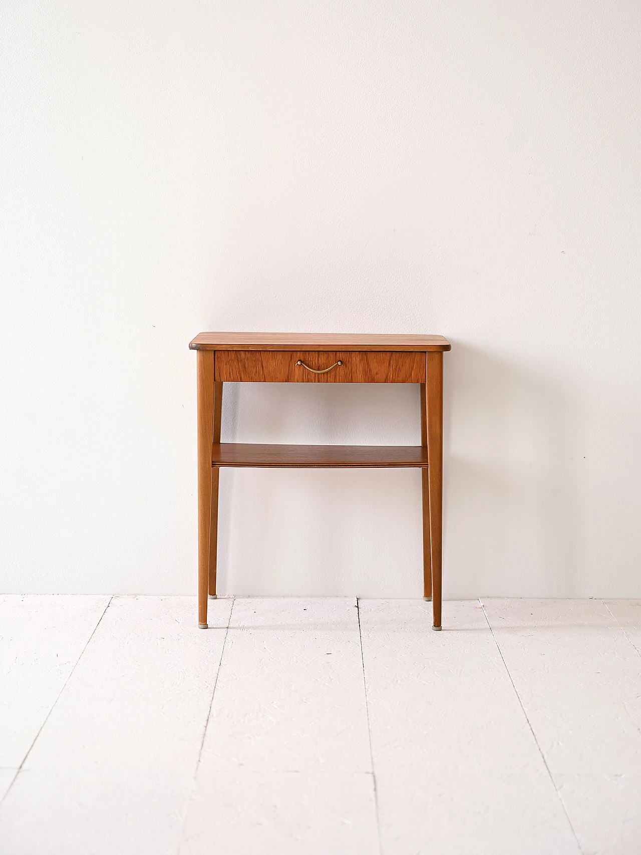 Retro teak bedside table with drawer, 1960s 2