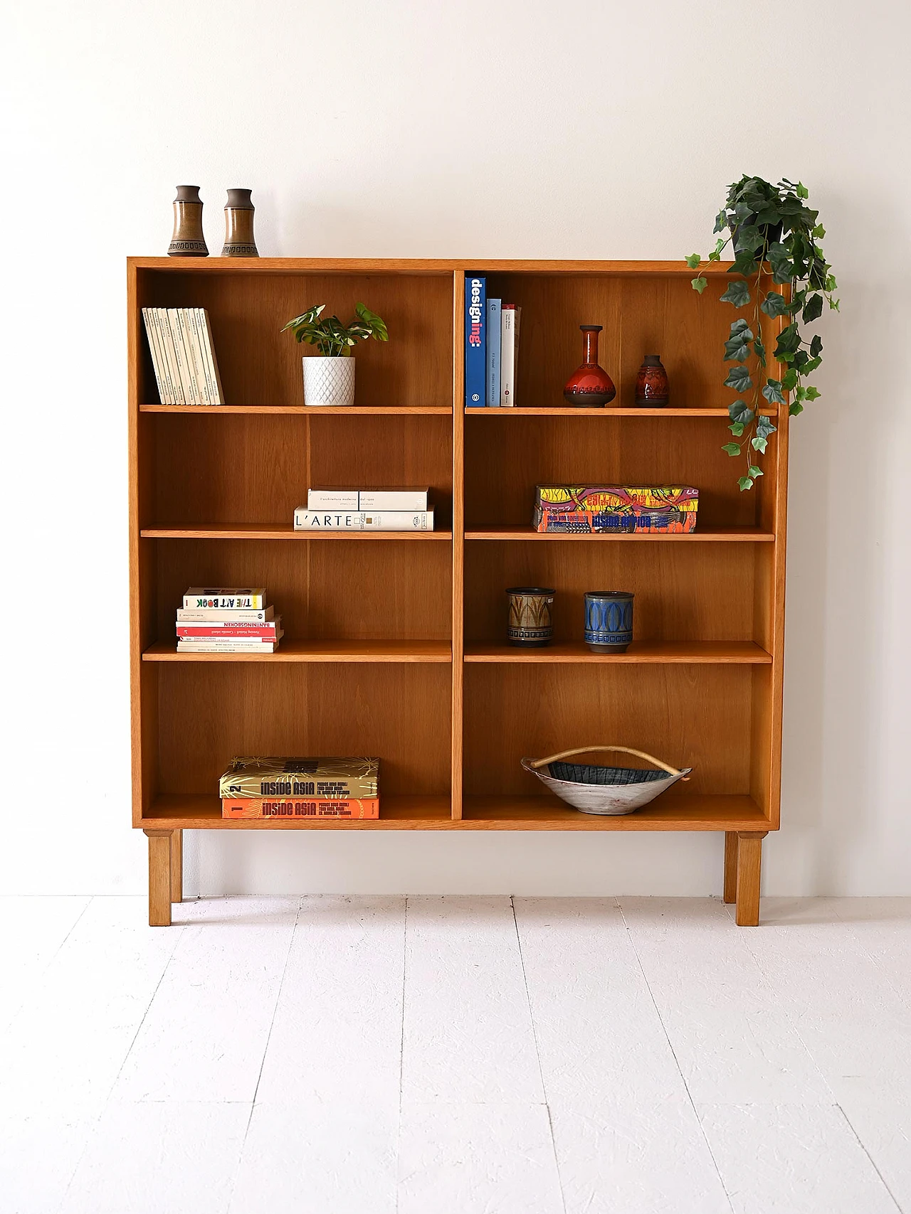 Scandinavian oak bookcase, 1960s 1