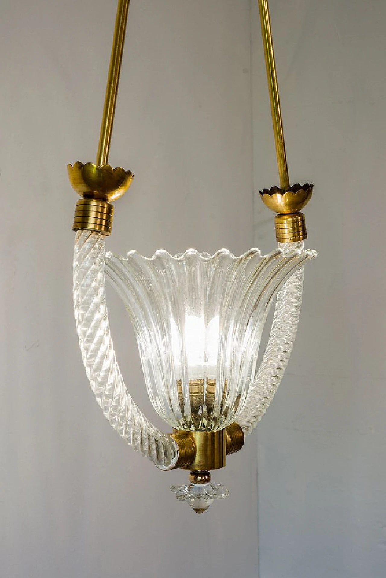 Lampadario in vetro di Murano attribuito ad Ercole Barovier, anni '30 2