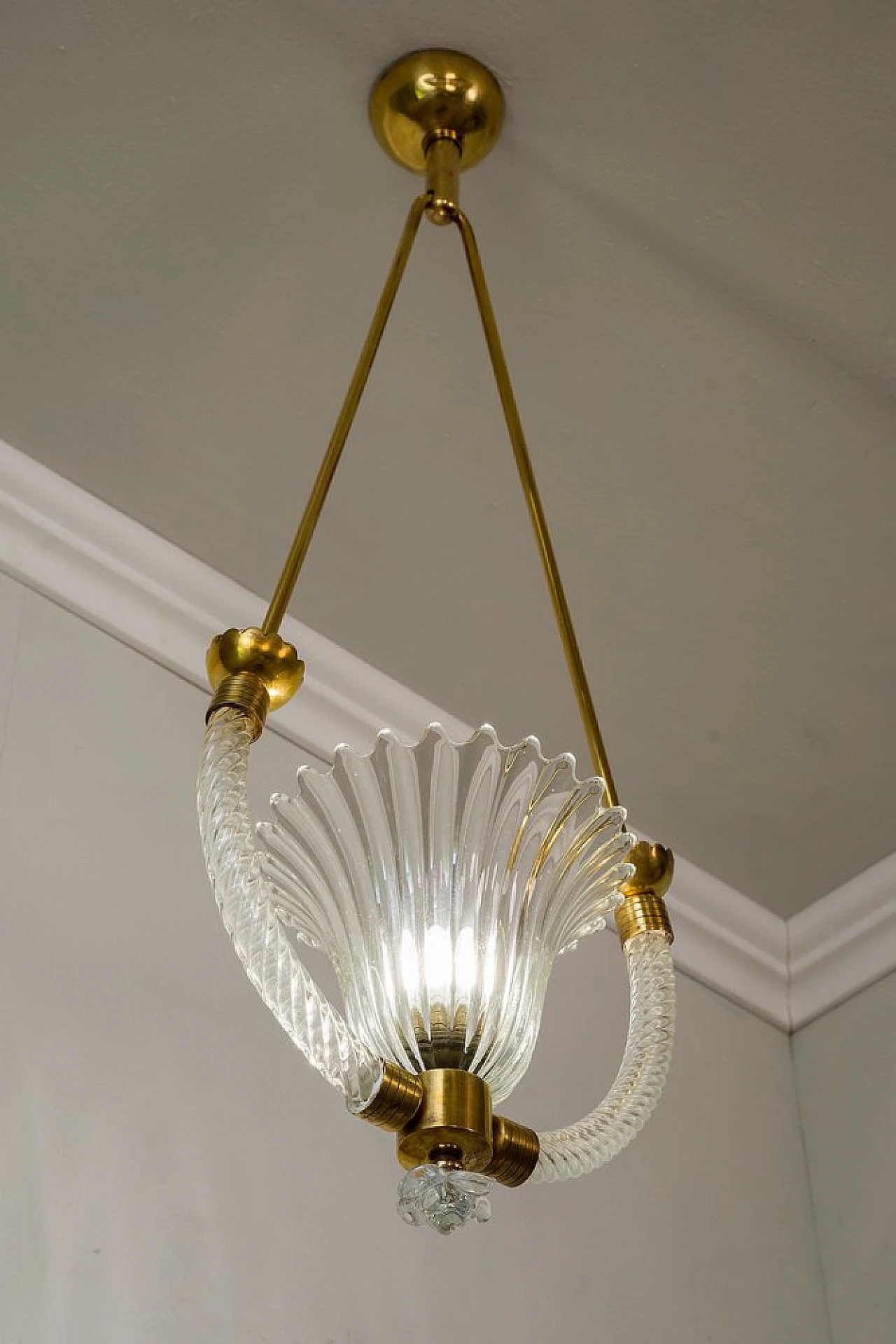 Lampadario in vetro di Murano attribuito ad Ercole Barovier, anni '30 6