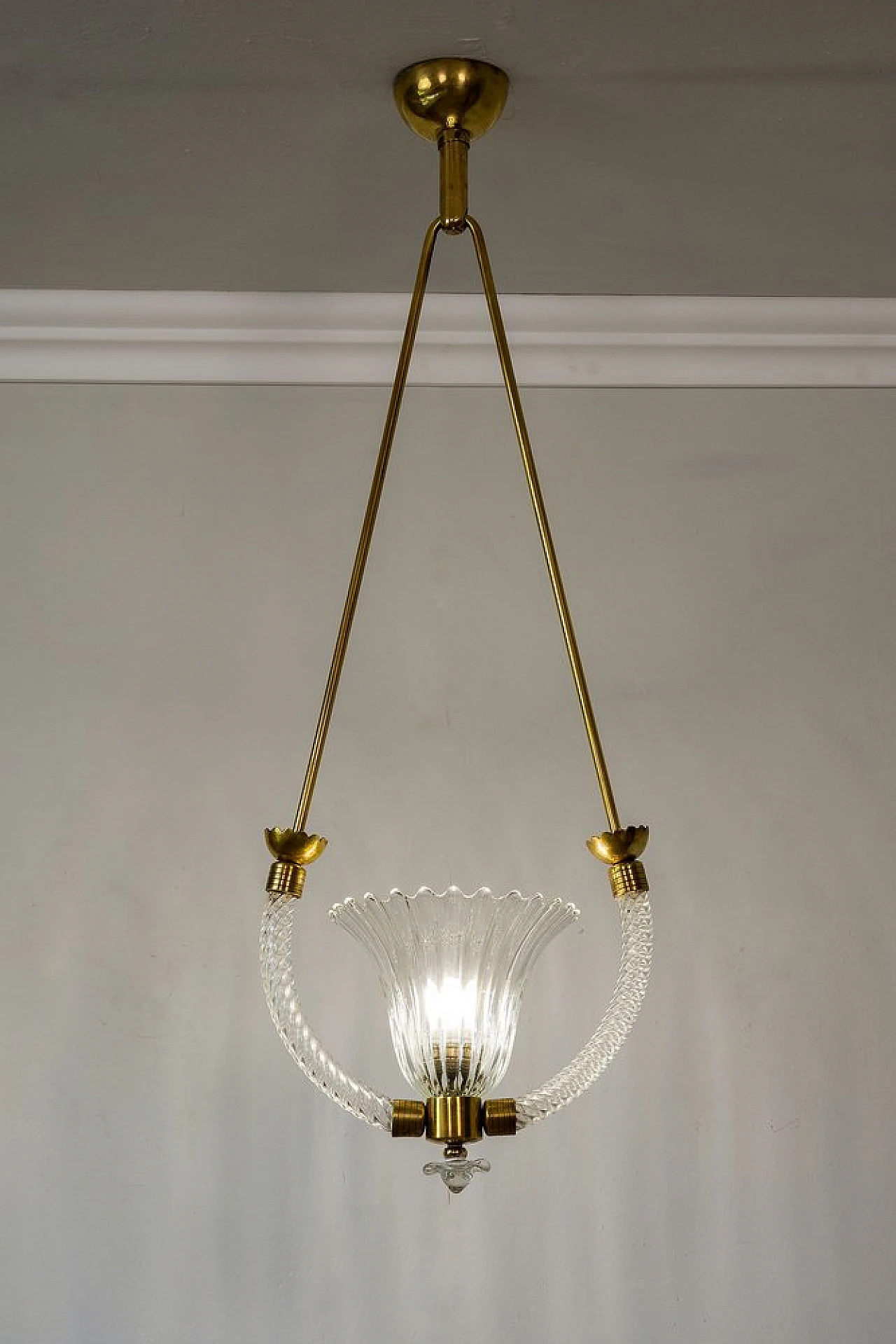 Lampadario in vetro di Murano attribuito ad Ercole Barovier, anni '30 10