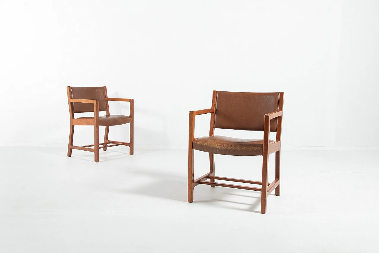 Pair of armchairs by Børge Mogensen for Soborg Mobelfabrik, 1960s 1