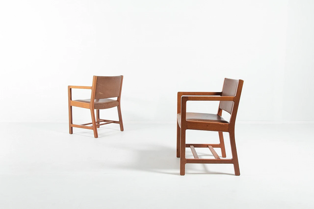 Pair of armchairs by Børge Mogensen for Soborg Mobelfabrik, 1960s 2