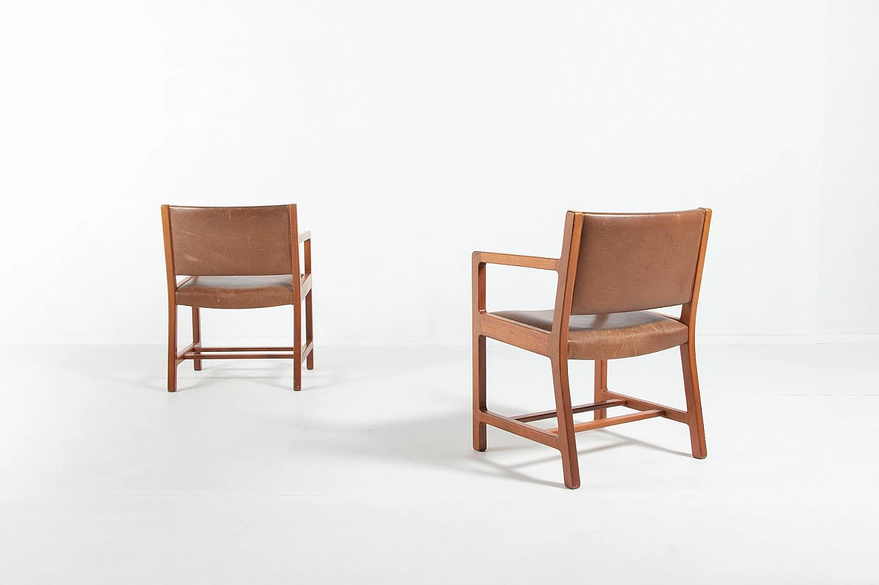 Pair of armchairs by Børge Mogensen for Soborg Mobelfabrik, 1960s 3