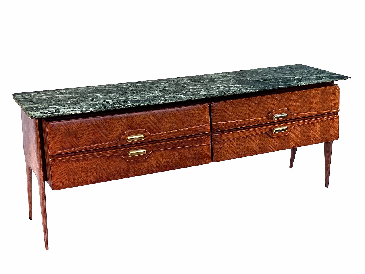 Rosewood & green marble sideboard by La Permanente Mobili, 1950s 2