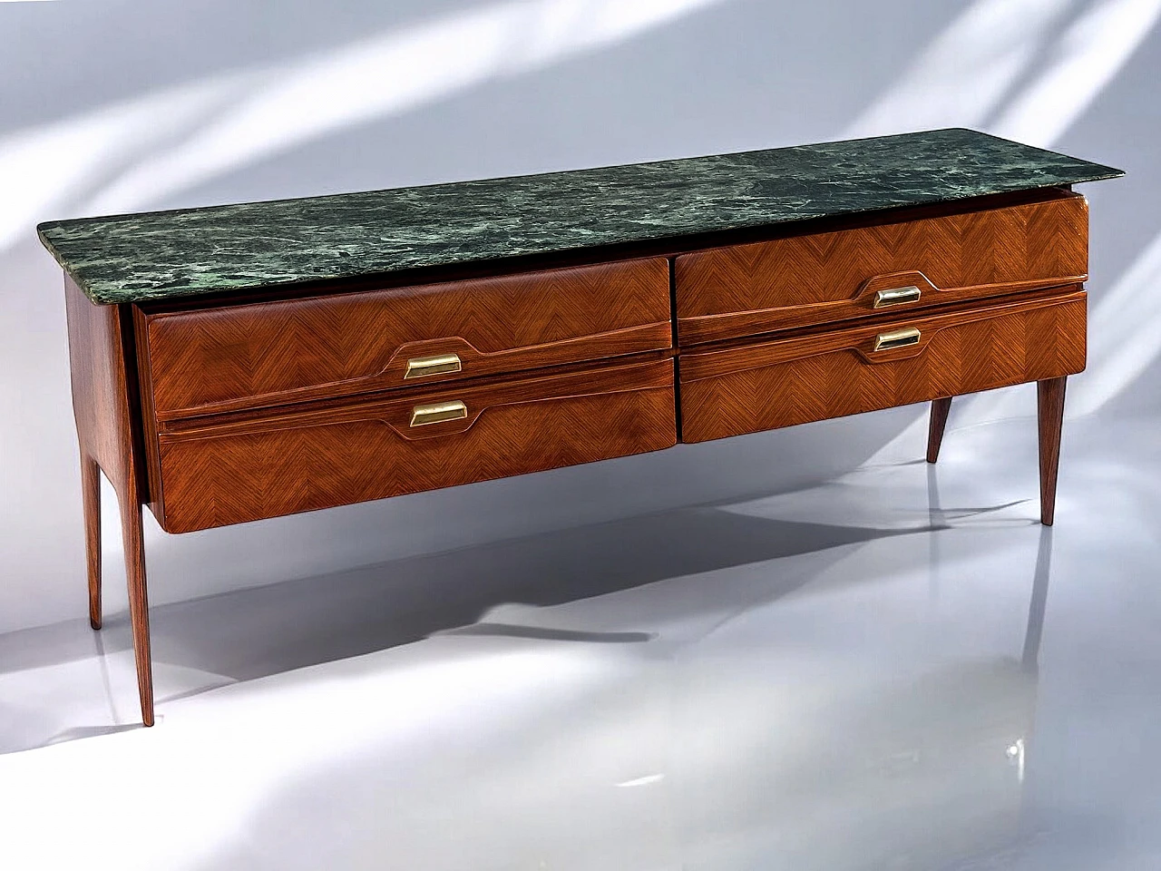 Rosewood & green marble sideboard by La Permanente Mobili, 1950s 3