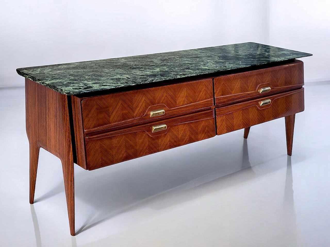 Rosewood & green marble sideboard by La Permanente Mobili, 1950s 5