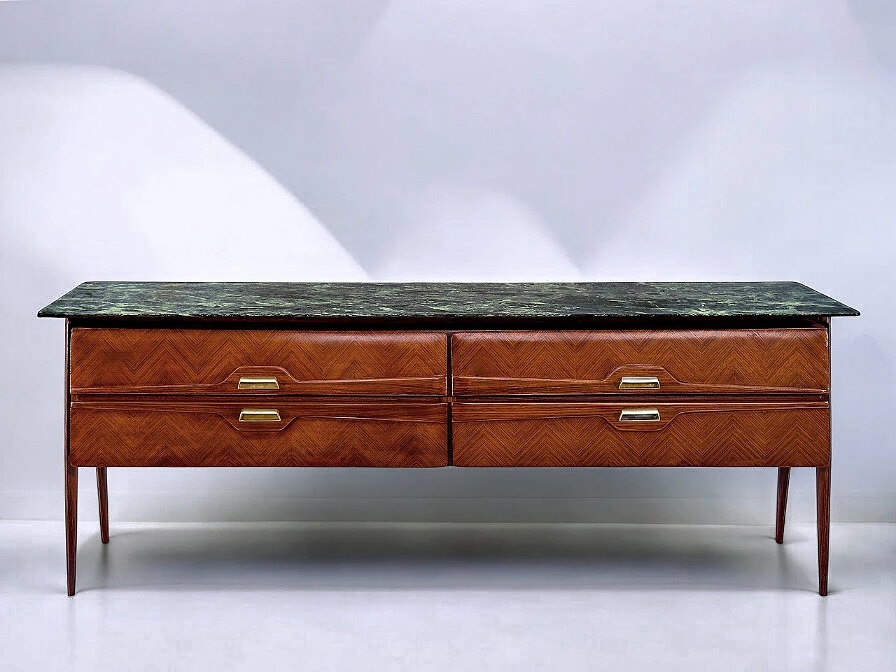 Rosewood & green marble sideboard by La Permanente Mobili, 1950s 9