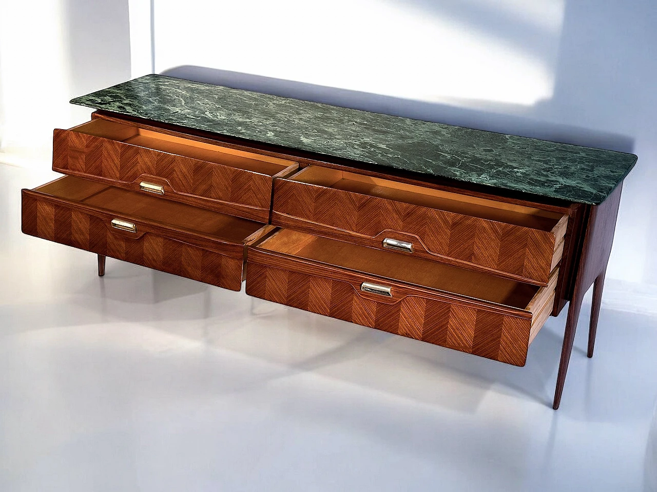 Rosewood & green marble sideboard by La Permanente Mobili, 1950s 11