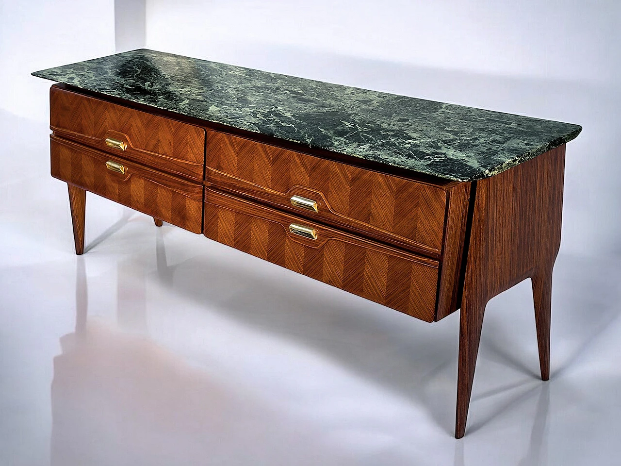 Rosewood & green marble sideboard by La Permanente Mobili, 1950s 13