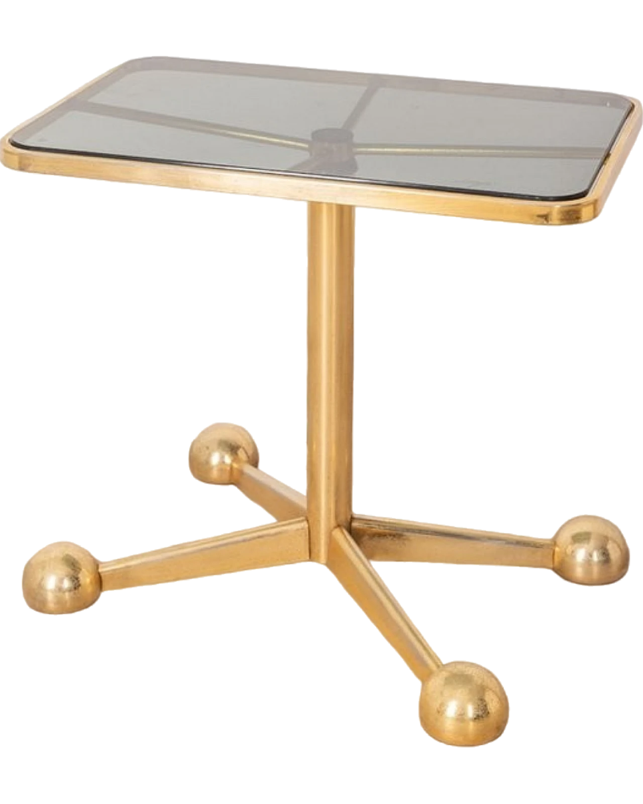 Gilded metal cart with smoked glass top, 1970s 9