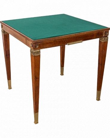 Wood and gilded brass gaming table, 1940s