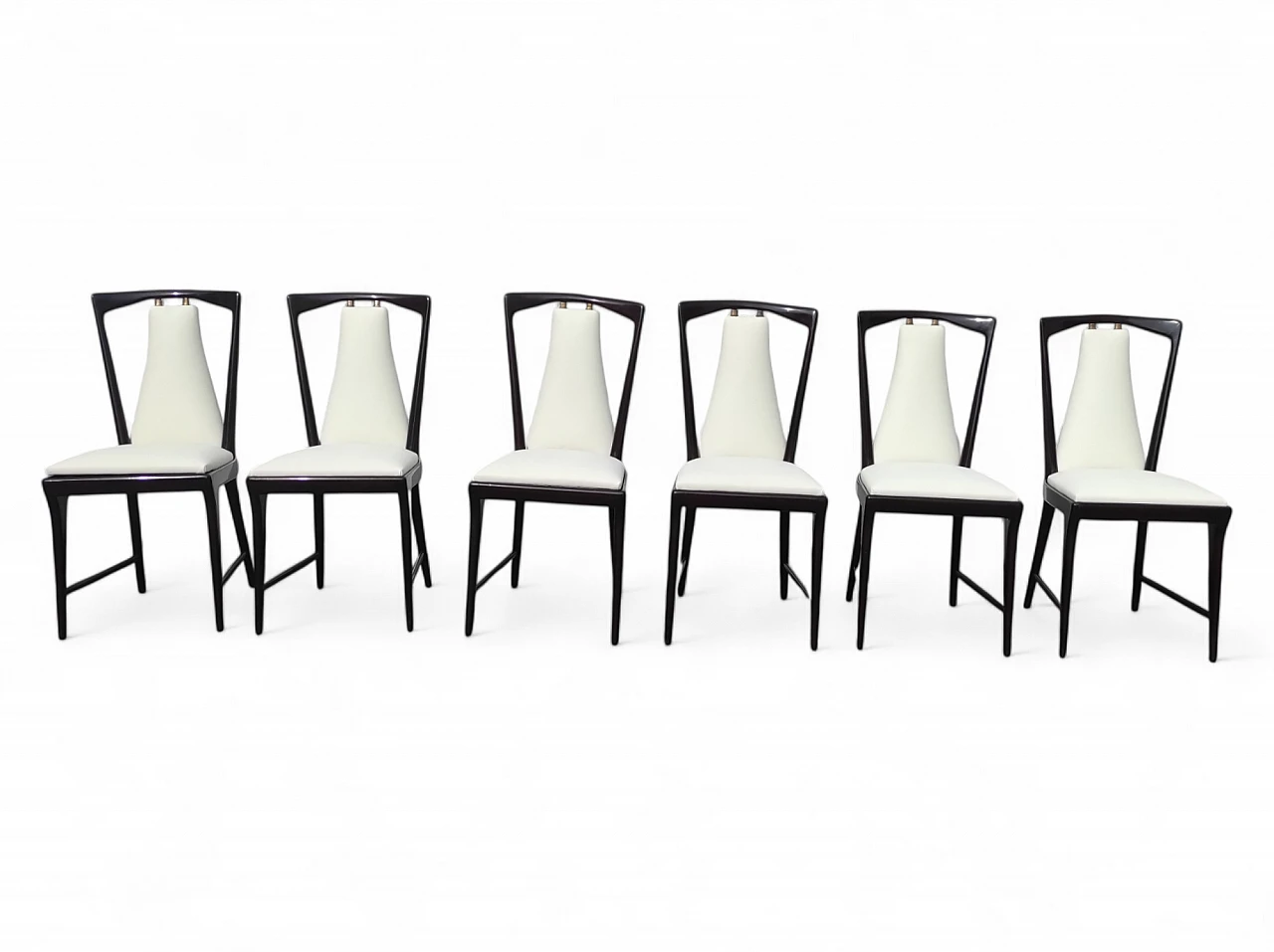 6 Dining chairs in the style of Osvaldo Borsani, 1940s 1