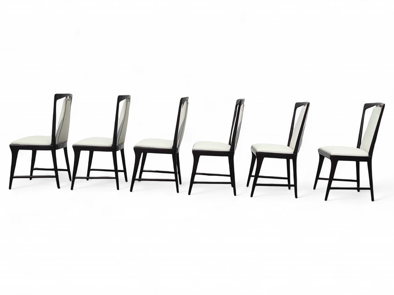 6 Dining chairs in the style of Osvaldo Borsani, 1940s 2