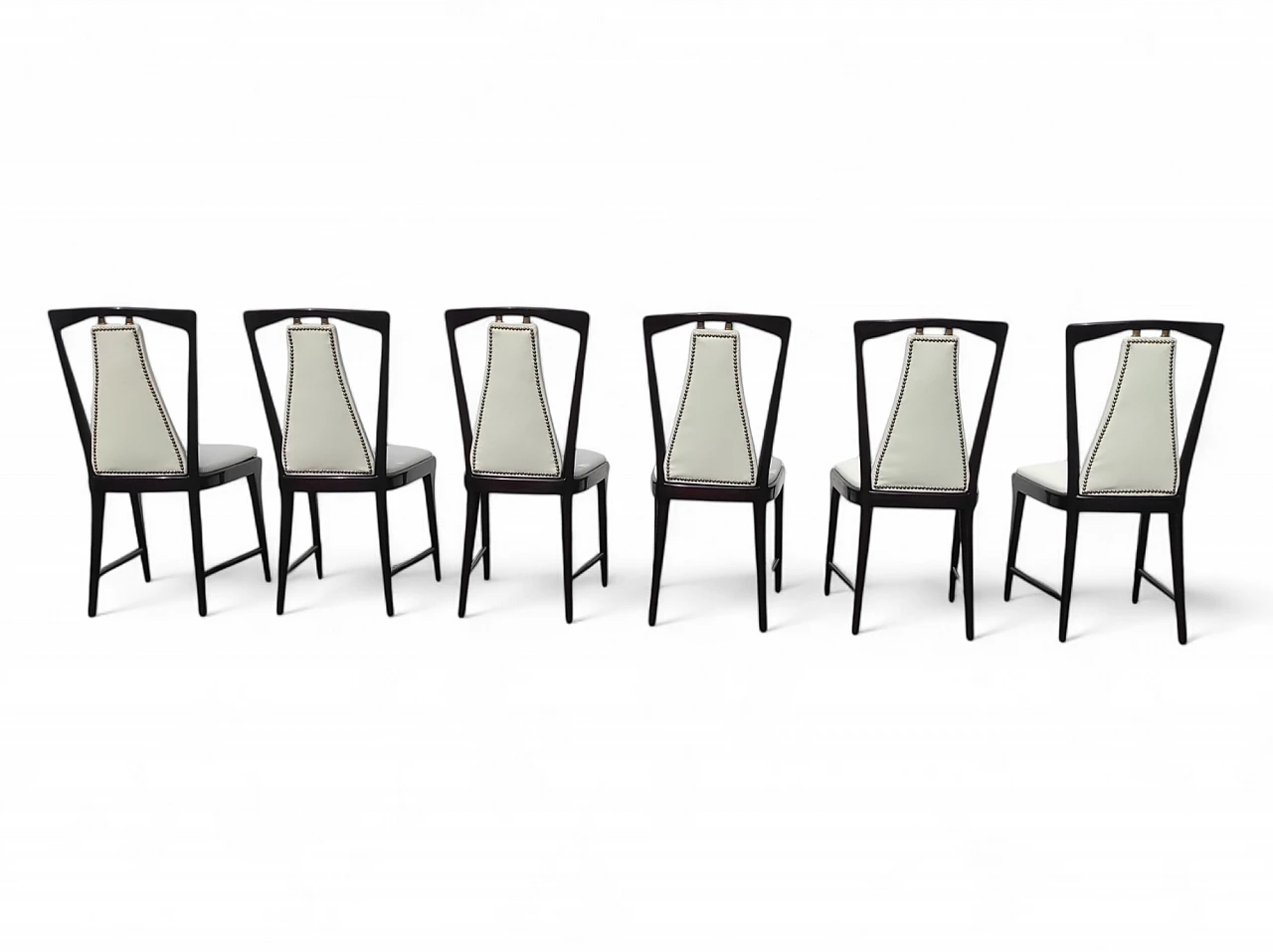 6 Dining chairs in the style of Osvaldo Borsani, 1940s 3