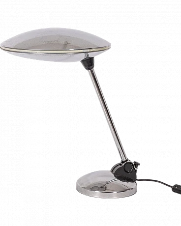 Ufo chromed metal table lamp by Aluminor, 1960s