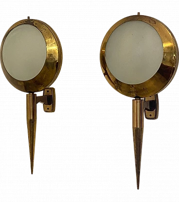 Pair of wall lamps 2128 by Stilnovo, 1950s