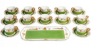 Green and gold porcelain tea service by Este, 1950s