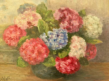 G. Bertolotti, Still life with vase with flowers, oil on canvas