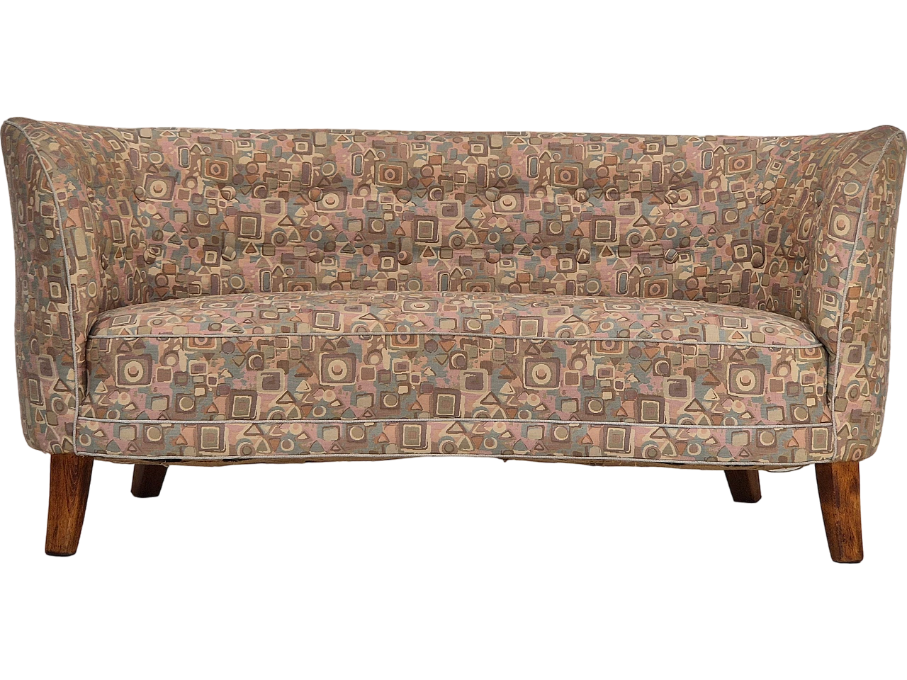 Danish two-seater beech and fabric sofa, 1960s 17