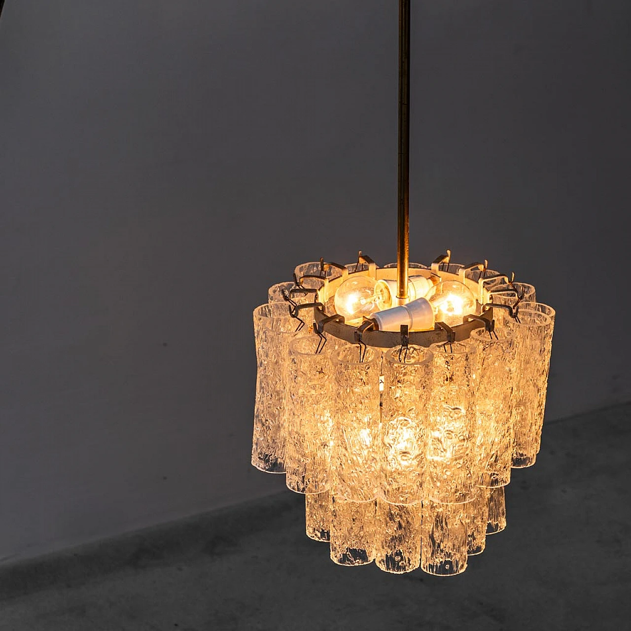 Three-light Murano glass chandelier, 1960s 7