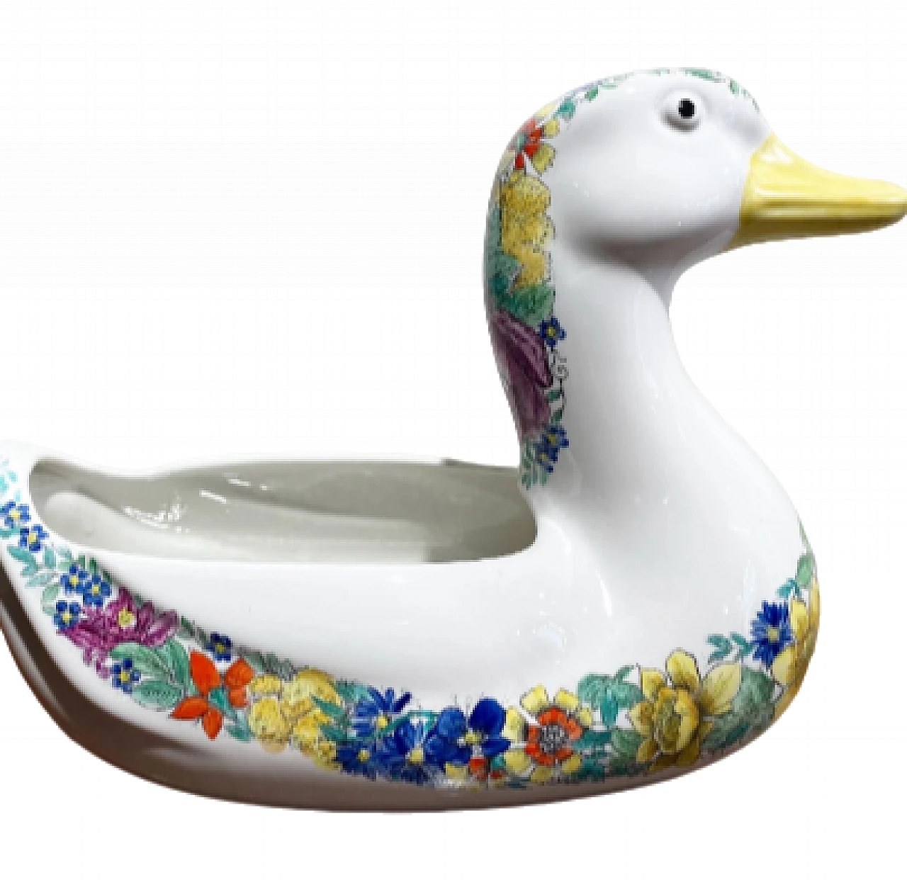 Ceramic duck vase decorated with floral motifs by Fornasetti 4