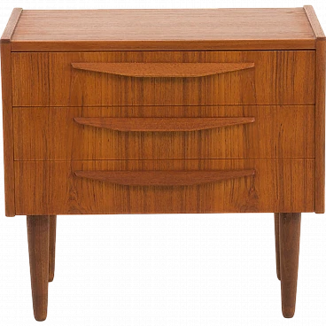 Danish nighstand in teak with three drawers, 1960s