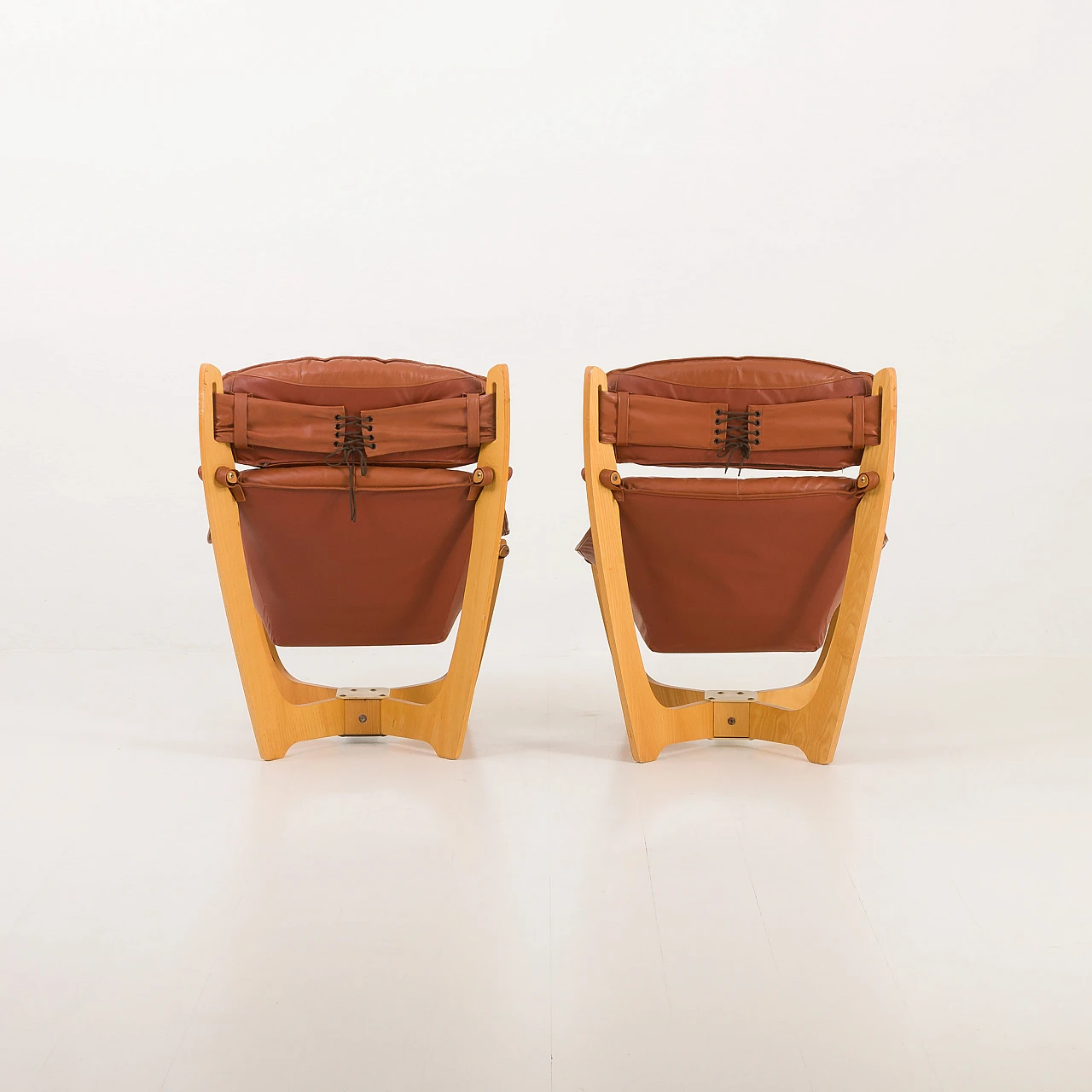 Pair of Luna armchairs by Odd Knutsen for Hjellegjerde, 1970s 9