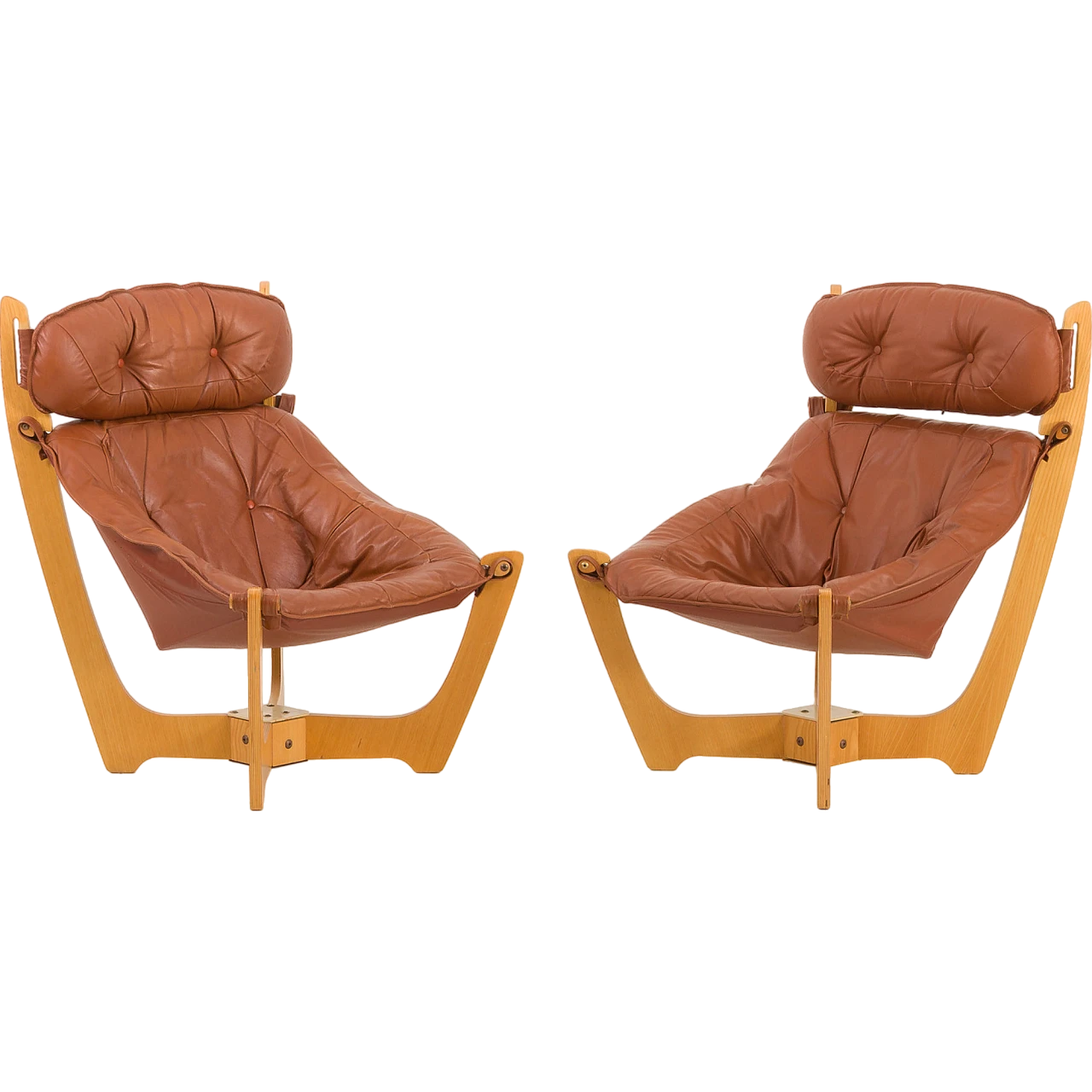 Pair of Luna armchairs by Odd Knutsen for Hjellegjerde, 1970s 23