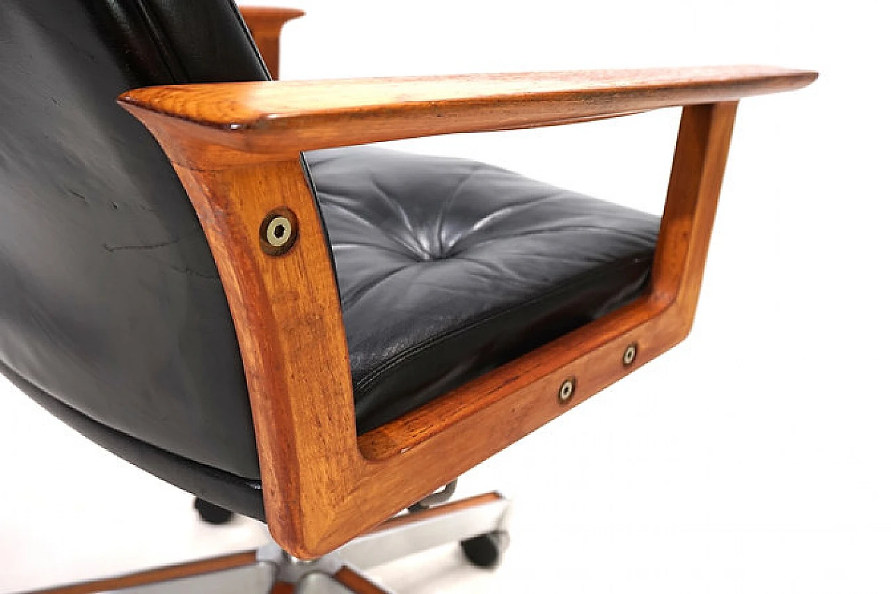 Leather and teak office chair by Arne Vodder for Sibast, 1960s 10